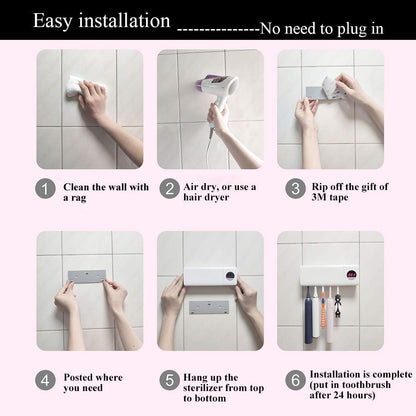 BLEU PUR – PORTE-BROSSES STÉRILISANT UV